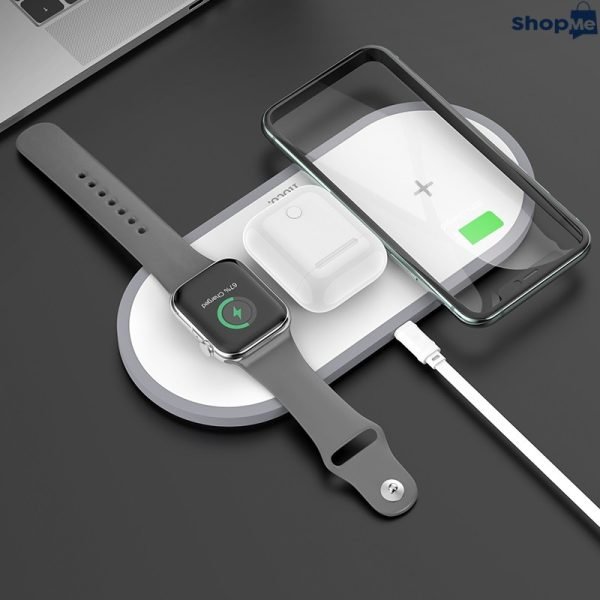 hoco cw24 handsome 3 in 1 wireless fast charger charging